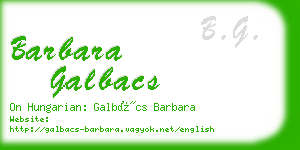barbara galbacs business card